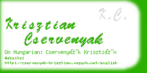 krisztian cservenyak business card